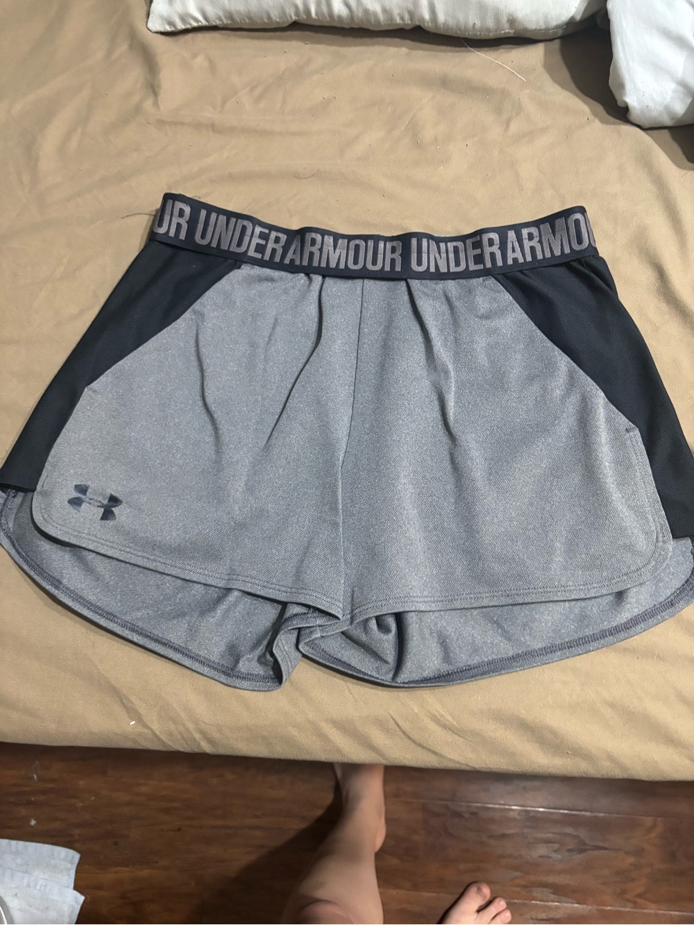 Under Armour Women's Gray and Black Athletic Shorts
